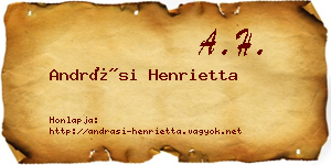 Andrási Henrietta névjegykártya