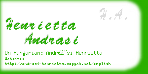 henrietta andrasi business card